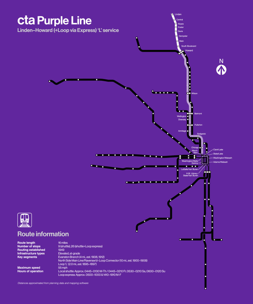 Cta Purple Line Art Print