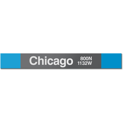 Chicago (Blue) Station Sign - CTAGifts.com
