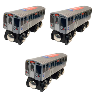Orange Line 3 Pack (Save $3.00) Wooden Trains - CTAGifts.com