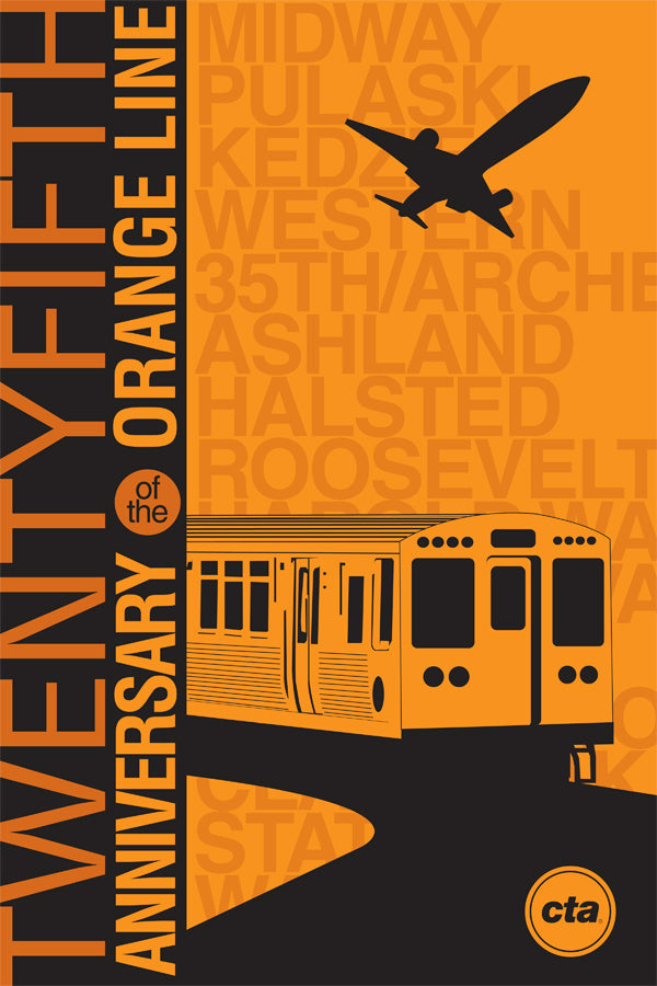 Orange Line 25th Anniversary Print - CTAGifts.com