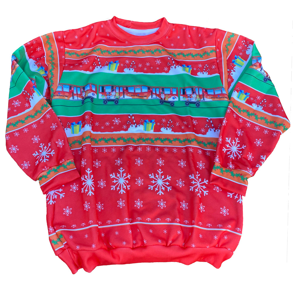krater Sow Caius CTA Ugly Holiday Train Sweatshirt (Red) Sweatshirt – CTAGifts.com