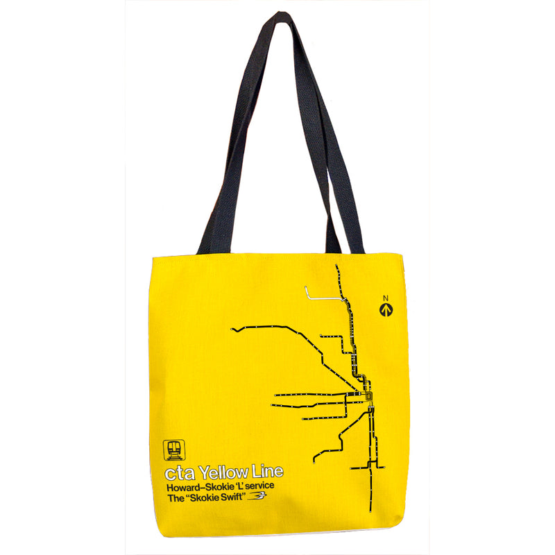 Yellow Line Art Tote Bag