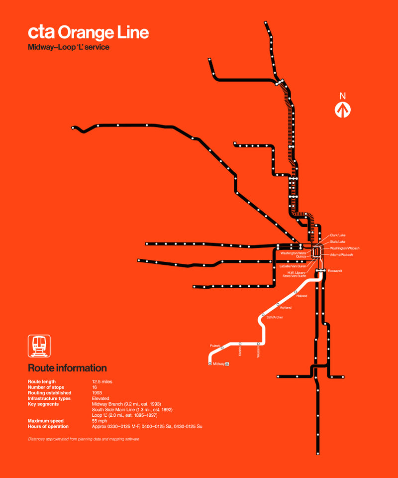 Print Cta CTA Orange Line Art Print – CTAGifts.com