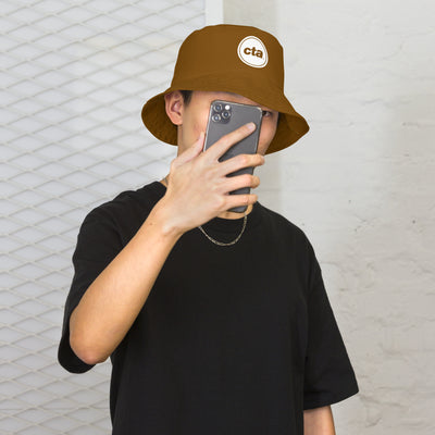 Brown Line Reversible Bucket Hat