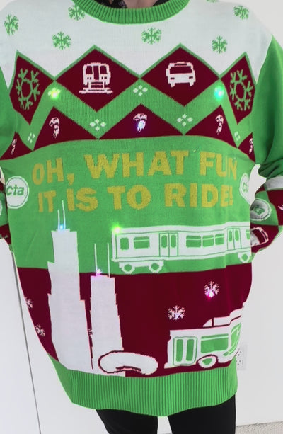 CTA 2025 Holiday Train & Bus Holiday Light Up Sweater (Pre-Order)