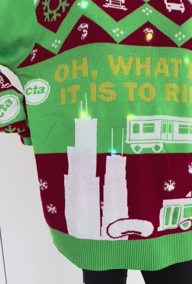 CTA 2025 Holiday Train & Bus Holiday Light Up Sweater (Pre-Order)