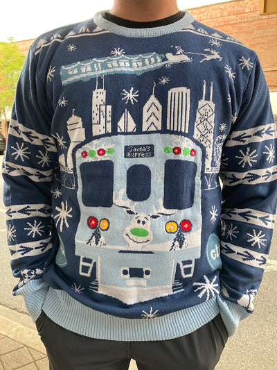 CTA 2024 Holiday Train & Bus Holiday Light Up Sweater