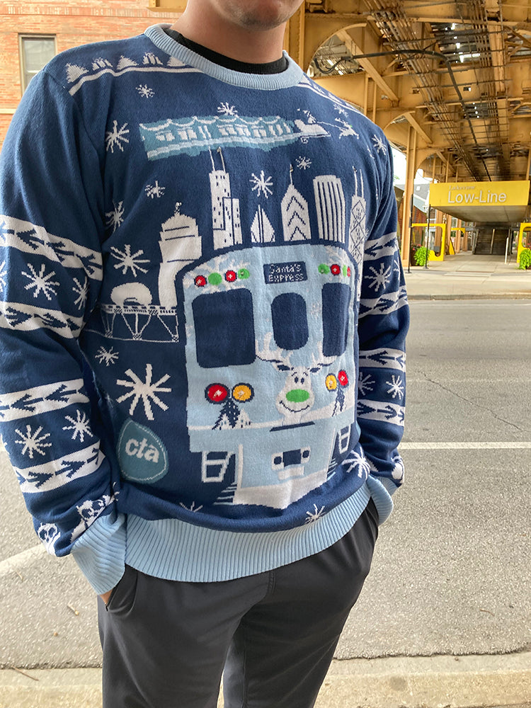 CTA 2024 Holiday Train & Bus Holiday Light Up Sweater