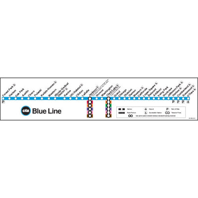 Blue Line Map Poster - CTAGifts.com