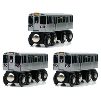 Brown Line 3 Pack (Save $3.00) Wooden Trains - CTAGifts.com