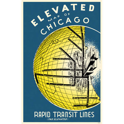 Elevated Map of Chicago Print - CTAGifts.com