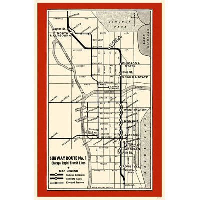 Subway Route No 1 Print - CTAGifts.com