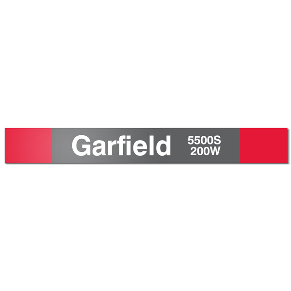 Garfield (Red) Station Sign - CTAGifts.com