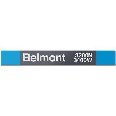 Belmont (Blue) Station Sign - CTAGifts.com