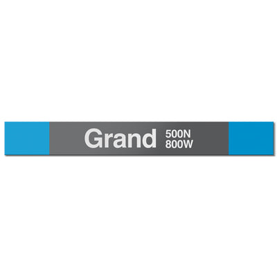 Grand (Blue) Station Sign - CTAGifts.com