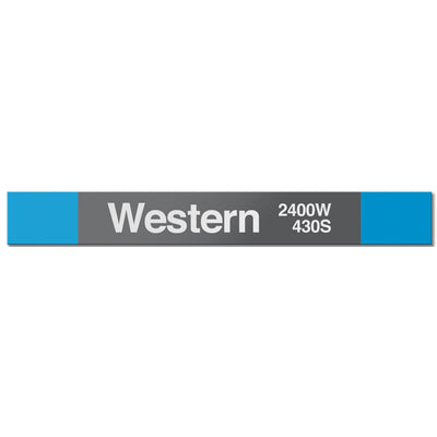 Western (Blue 2400W 430S) Station Sign - CTAGifts.com