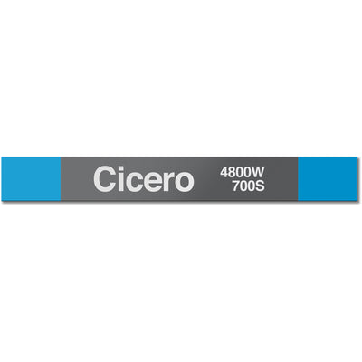 Cicero (Blue) Station Sign - CTAGifts.com