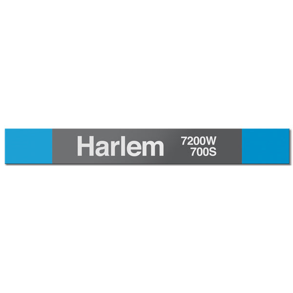 Harlem (Blue 7200W 700S) Station Sign - CTAGifts.com