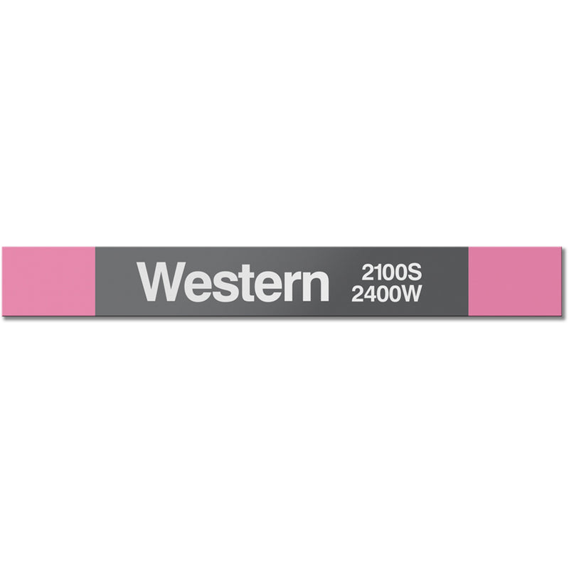 Western (Pink) Station Sign - CTAGifts.com