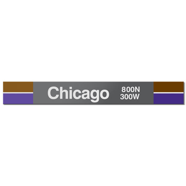Chicago (Brown Purple) Station Sign - CTAGifts.com
