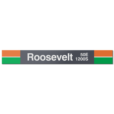 Roosevelt (Orange Green) Station Sign - CTAGifts.com