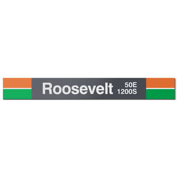 Roosevelt (Orange Green) Station Sign - CTAGifts.com