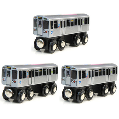 Pink Line 3 Pack (Save $3.00) Wooden Trains - CTAGifts.com
