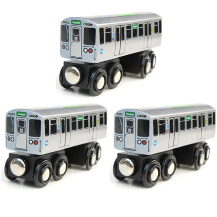 Green Line 3 Pack (Save $3.00) Wooden Trains - CTAGifts.com