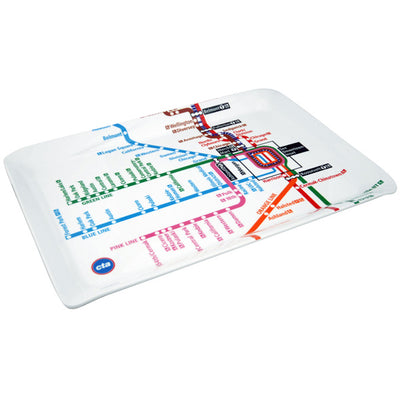 CTA Rail Subway Map Melamine Tray - CTAGifts.com