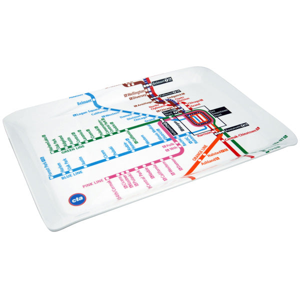 CTA Rail Subway Map Melamine Tray - CTAGifts.com