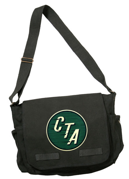 Green CTA Logo (1954 to 1956) Round Messenger Bag - CTAGifts.com