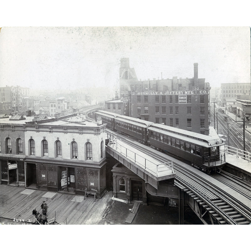 Chicago L Franklin/Chicago Ave Brown Line Stop (Early 1900) Print - CTAGifts.com