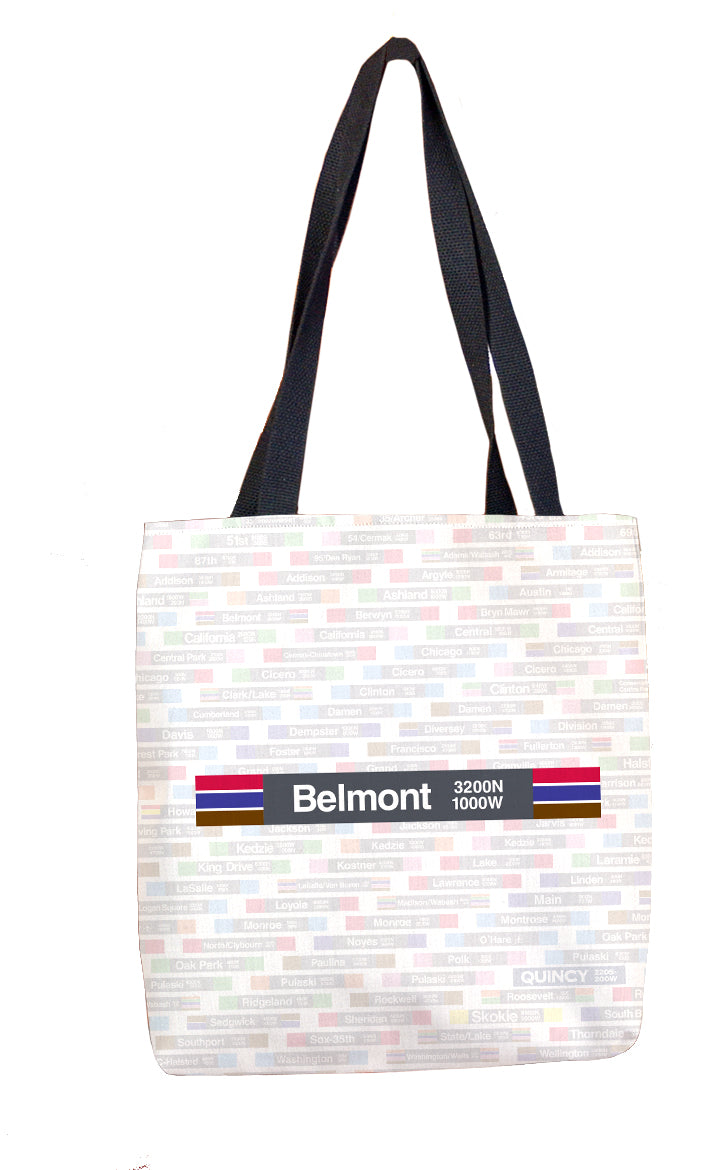 Belmont (Red Brown Purple) Tote Bag - CTAGifts.com