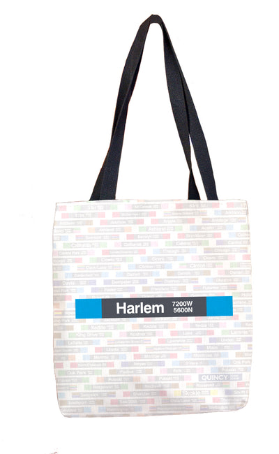 Harlem (Blue 5600N 7200W) Tote Bag - CTAGifts.com