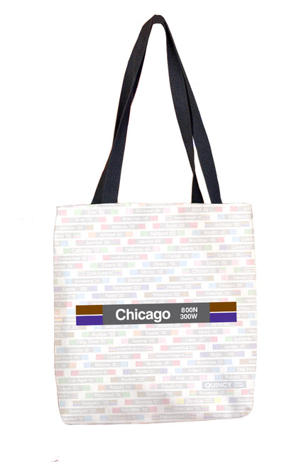 Chicago (Brown Purple) Tote Bag - CTAGifts.com