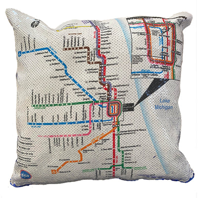 'L' Map Sequin Pillow - CTAGifts.com