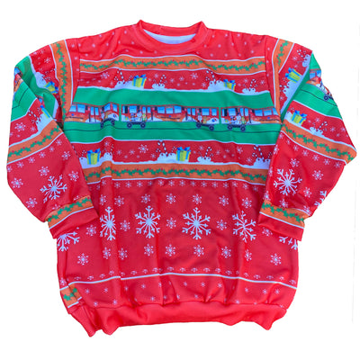 Ugly Holiday Train Sweatshirt (Red) Sweatshirt - CTAGifts.com