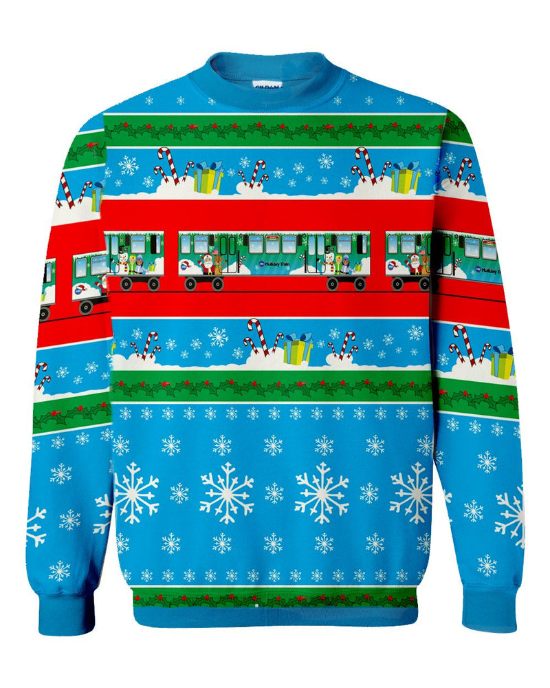 Ugly Holiday Train Sweatshirt (Green) Sweatshirt - CTAGifts.com