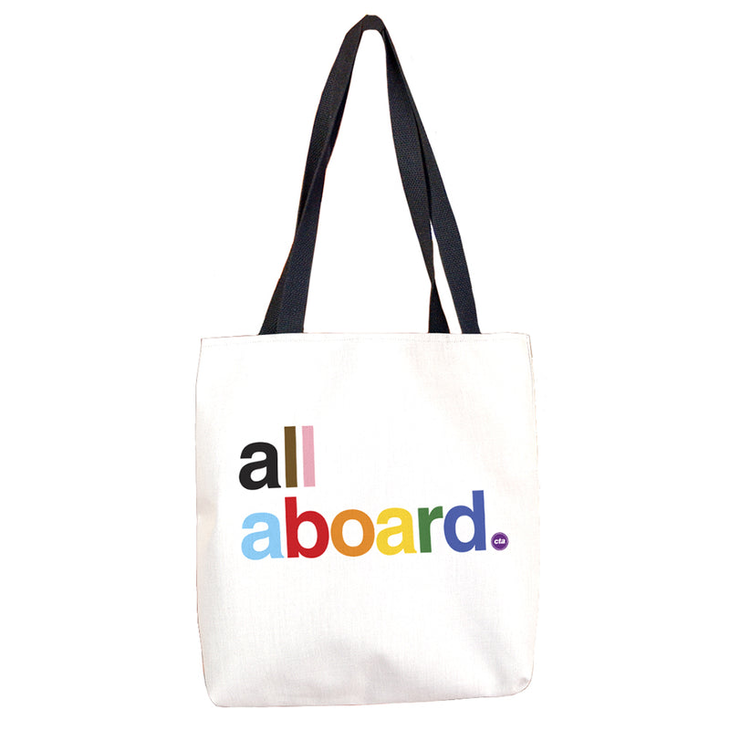All Aboard (on White) Tote Bag