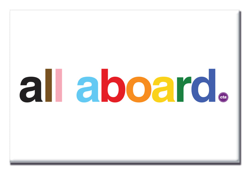 All Aboard (on White) Magnet