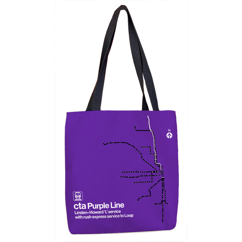 Purple Line Art Tote Bag