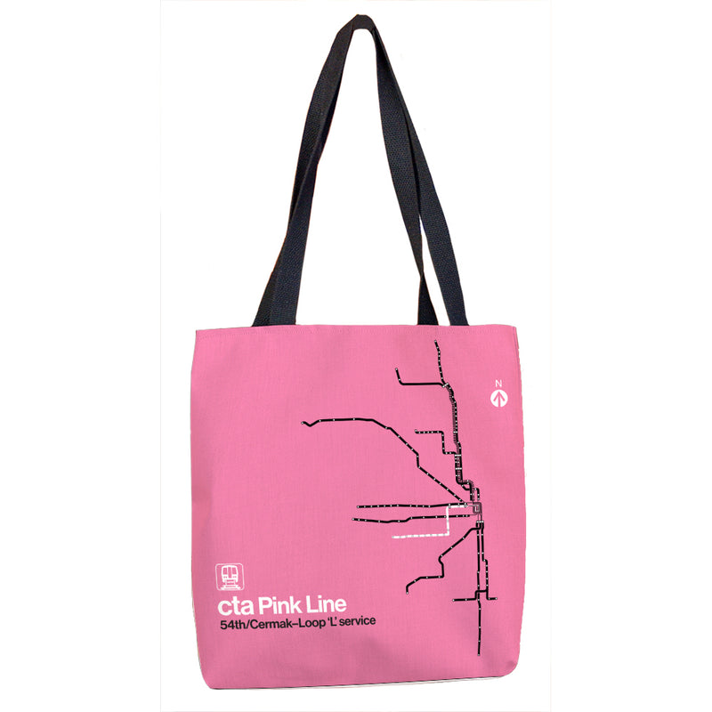 Pink Line Art Tote Bag