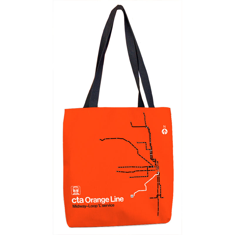 Orange Line Art Tote Bag