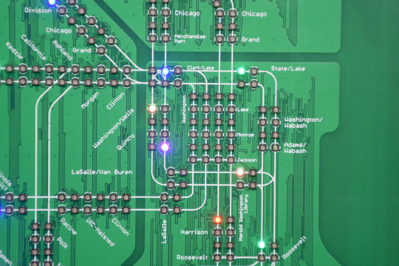 Mapa digital LED TrainTrackr Chicago
