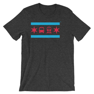 Chicago Flag Grey T-Shirt - CTAGifts.com