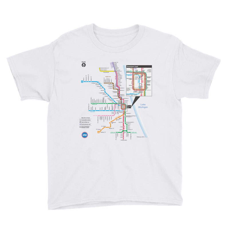 CTA Rail Map Youth T-Shirt - CTAGifts.com