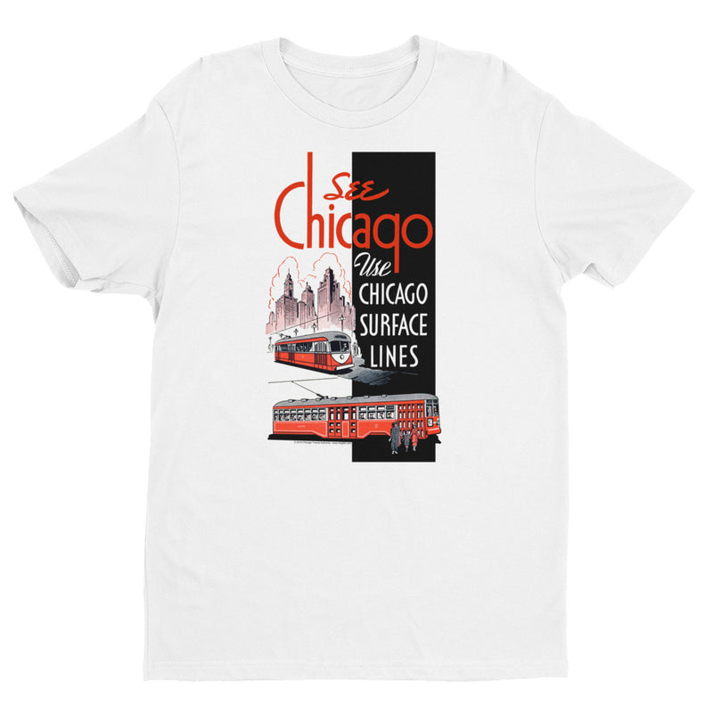 Chicago Surface Lines (Red Black) T-shirt - CTAGifts.com