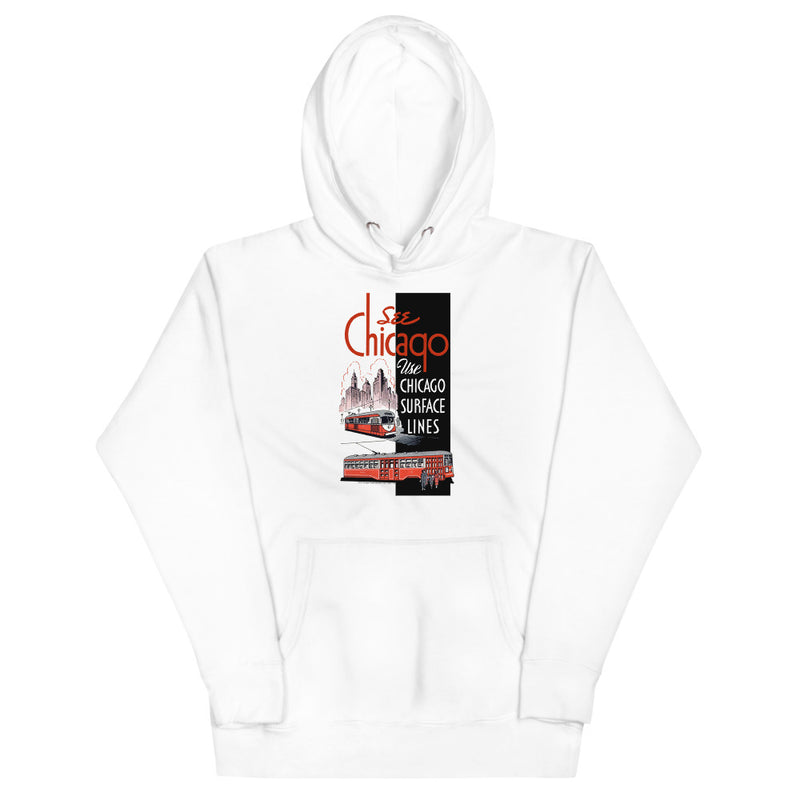 Chicago Surface Lines (Red Black) Hoodie