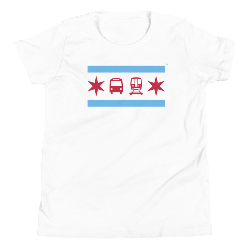 Chicago Flag (White) Youth T-Shirt